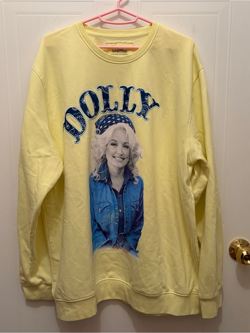 Yellow and Blue Dolly Parton Dollywood crew neck Sweatshirt